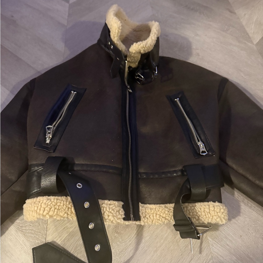 Zara Cream Shearling Jacket